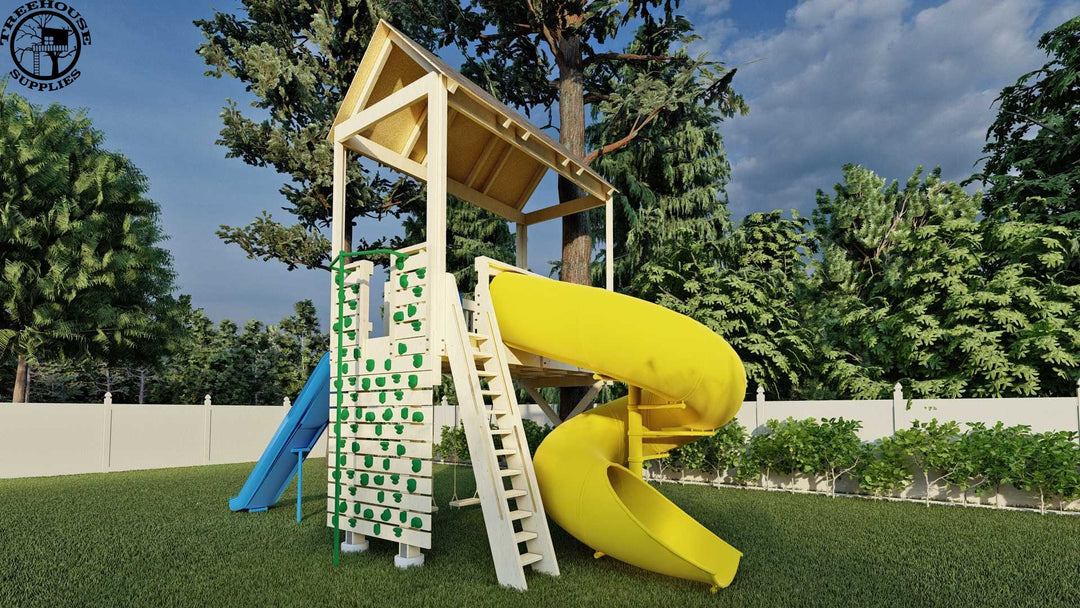 PLAYGROUND 1 Tree 2 Post Treehouse Plan | Treehouse Plans & Hardware ...